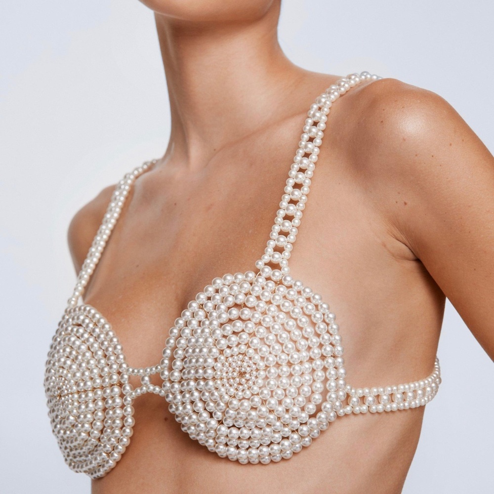 Pearl Embellished Bra